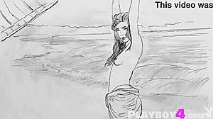 Lilii Strips Naked Outdoor Posing Boldly