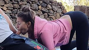 outdoor adventure with hot brunette teen babe