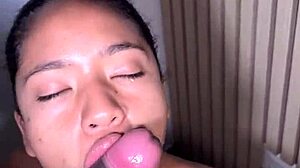 He can't last long and cums early while I suck his huge cock