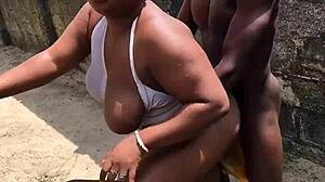 bitch with massive tits fucked hard outdoor