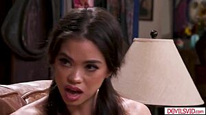 Guy Fucking Then Cumming Inside His Petite Lesbian Friend