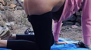 outdoor adventure with hot brunette teen babe