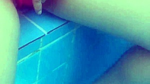 Risky public sex with petite teen's tight pussy in the pool!