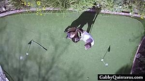 cheating latina gabby quinteros caught blowing lawn guy outdoors