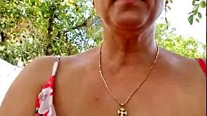 Blonde MILF Masturbates to Intense Orgasm with Natural Tits.