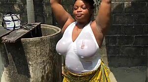 bitch with massive tits fucked hard outdoor