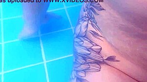 Risky public sex with petite teen's tight pussy in the pool!