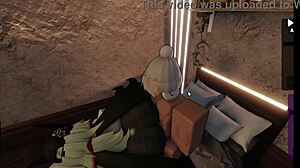 Hot Girl Fucked Through Ripped Jeans by Monster Cock.