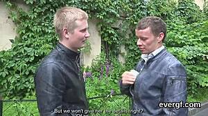 Skint stud watches naughty buddy bang his lover for cash