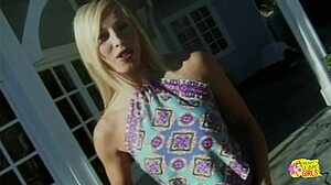 Blonde Plugs Girl's Pussy Doggystyle, Teases Asshole Outdoors