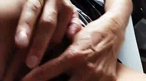 Using Pink Vibrator While Getting Fucked In Pussy And Arse