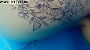 Risky public sex with petite teen's tight pussy in the pool!