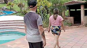 Horny latina tenant gives landlord a big fuck