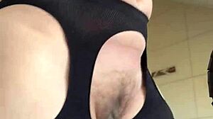 Hairy MILF Does Intense FETISH WORKOUT In Gym