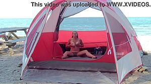 Housewife wants the guys on the beach!