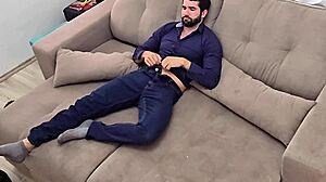 just got home and started jerking off to this big cock striptease