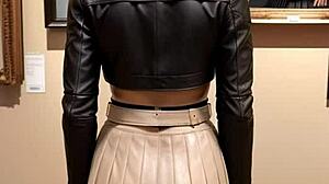 art lessons with leather and skirt