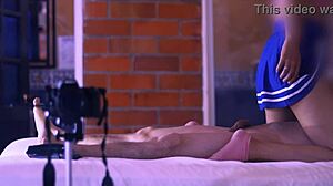 Student and stepmom share caresses on sofa