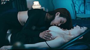 Hot Asian girl gets trapped and squeezed by friend