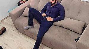 just got home and started jerking off to this big cock striptease