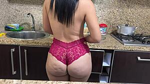 my stepson had erection seeing my ass in kitchen in bikini