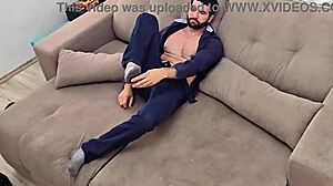 just got home and started jerking off to this big cock striptease