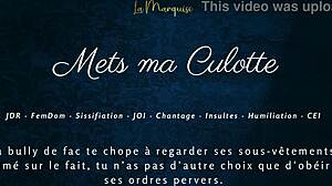 french femdom humiliates with sissification joi and cei instructions