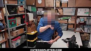 Tiny Asian teen caught shoplifting gets fucked by security