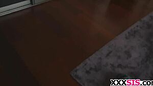 Feeling intense emotions as blonde stepsis Lily Rader takes a hardcore banging