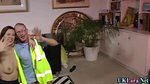 The british whore in heels gets her clothes ripped by a big cock, dripping cum in hardcore action.