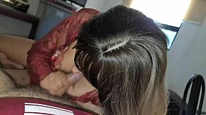 Eighteen-year-old mexican brunette slut swallows stepfather's cumshot in hotel room