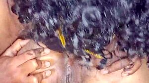 Desi Indian bhabhi bent over for doggy style with hot ass licking action!