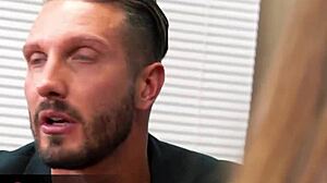 Hazel Moore and Quinton James engage in rimming and blowjob at the office