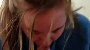 Blonde Deepthroats Sloppy Big Black Cock, Gagging And Choking Till Cum Explosion