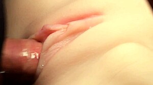 flush lube in shaved pussy with toys