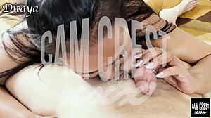 ditaya moans while swallowing cum in kinky mistress bdsm blowjob