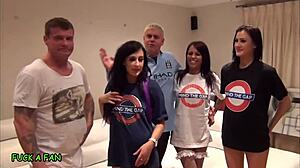 Wee man's lucky night with double blowjobs?