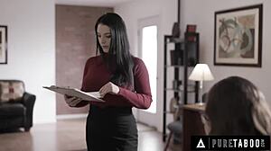 Shy Jay Taylor mirrors therapist Angela White in wild foursome