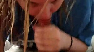 Blonde Deepthroats Sloppy Big Black Cock, Gagging And Choking Till Cum Explosion