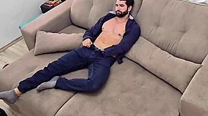 just got home and started jerking off to this big cock striptease