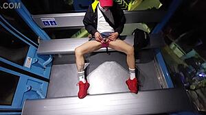 latina teen shows perfect body in miniskirt on cablebus.