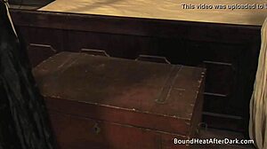 i received a collar and chain from my lesbian mistress as a gift, feeling bound and submissive in hardcore bondage