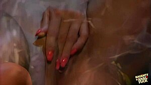 Caught masturbating in forest, brunette's ass gets plowed hard