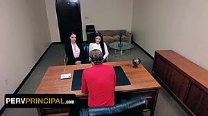 Corrupt vice principal caught embezzling, now her ass and pussy are at risk