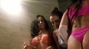 Brazilian Babes Enjoy Holiday Massage In Hot Tub