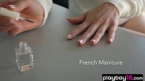 Skinny European Natural Beauty in Stockings Performs Striptease, Revealing Tits and Pussy as Clothes Rip Off Solo