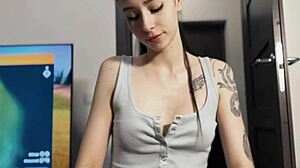 My New Girlfriend Moans Bent Over Cum Covered!