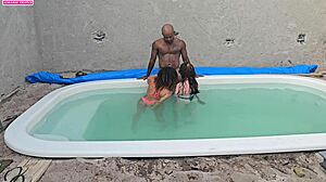 Monster Cock Fucks Two In Pool