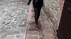 Preview of beautiful long legs in pantyhose