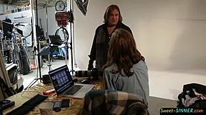 Sexy Teen 18+ Model Screws Photographer Hard